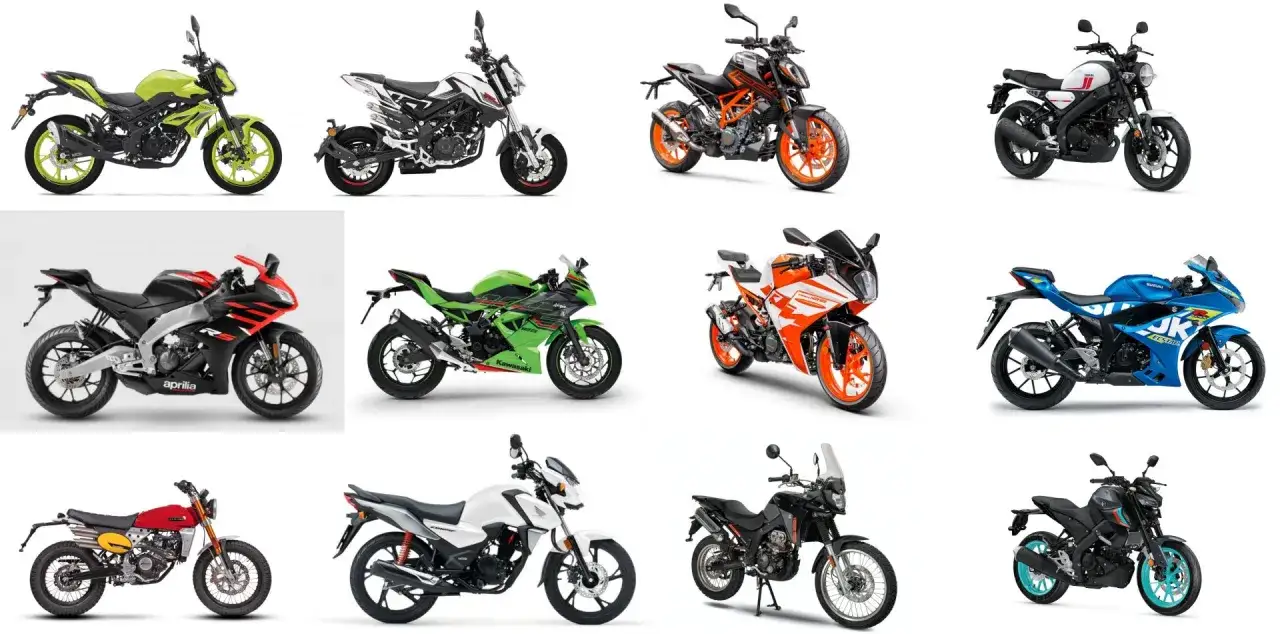 Kolekcja motocykli kategoria a1: sportowe, naked, adventure i klasyczne.